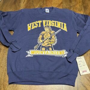 Vintage 80s Jerzees Wear Virginia Mountaineers Crewneck Sweatshirt NEW M